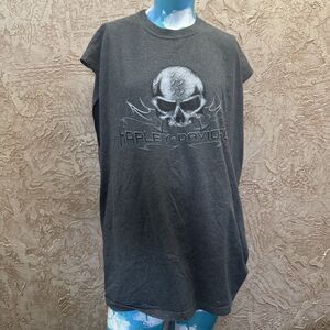Harley-Davidson American Eagle Denton TX Muscle Tank Top Skull Graphic 3XL USA
